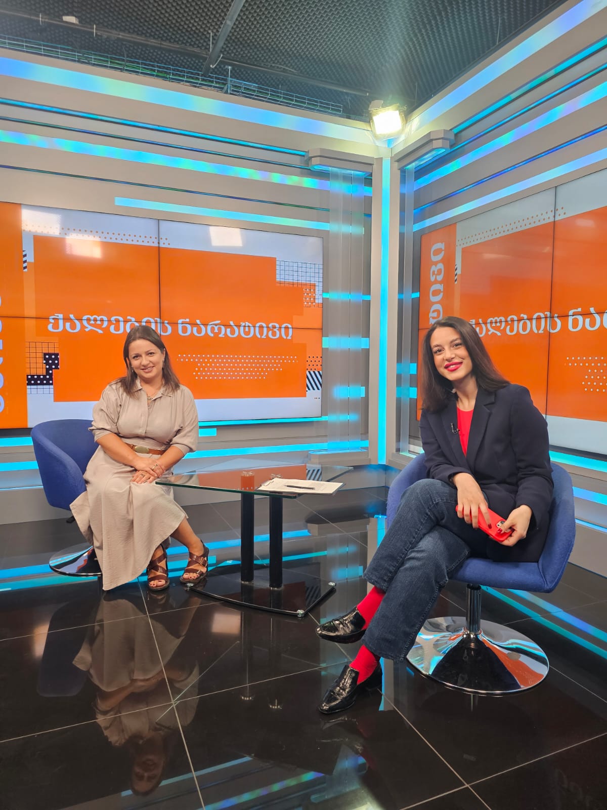 Tamar Abuladze as a guest on a business program