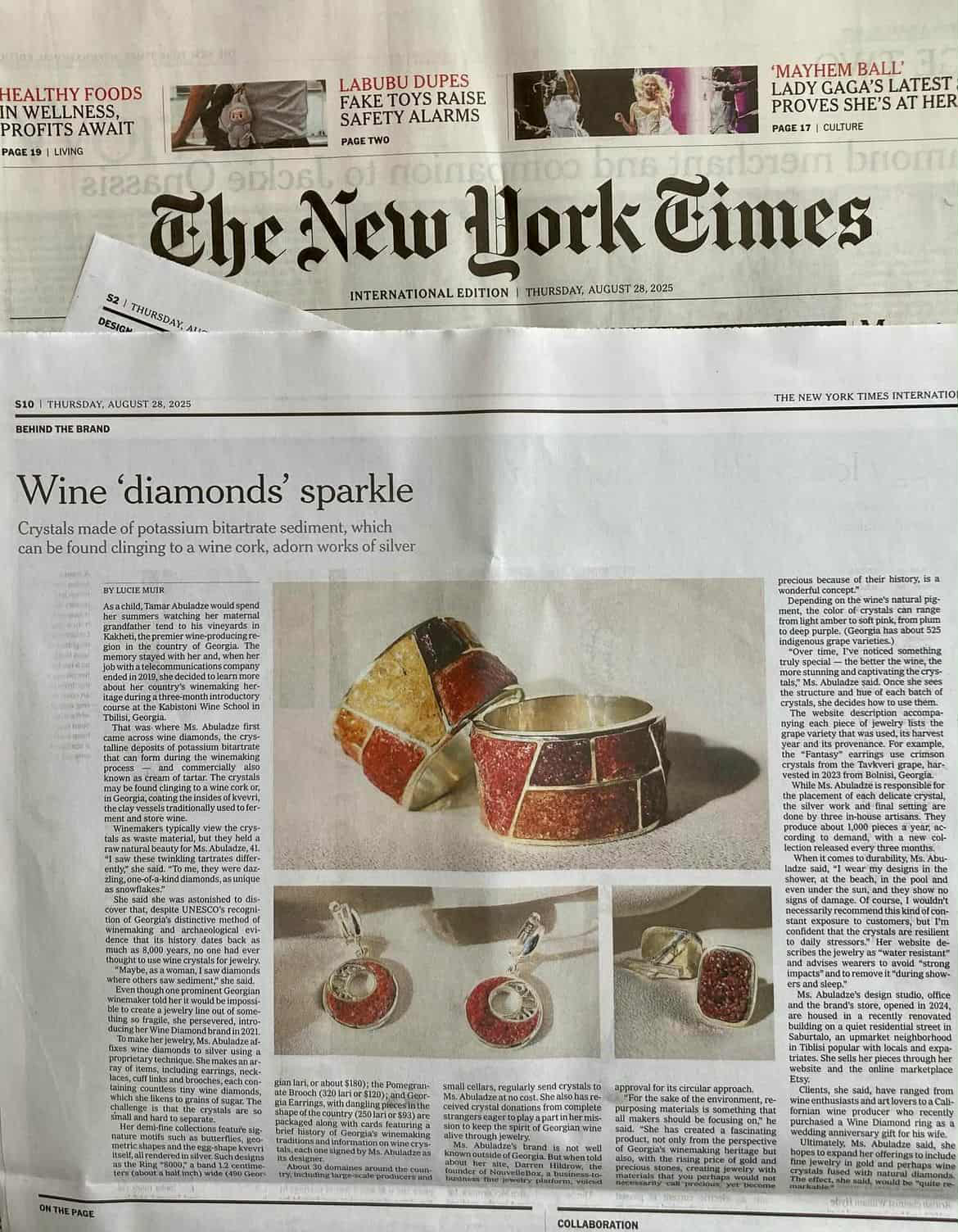 Wine Diamond in "THE NEW YORK TIMES"