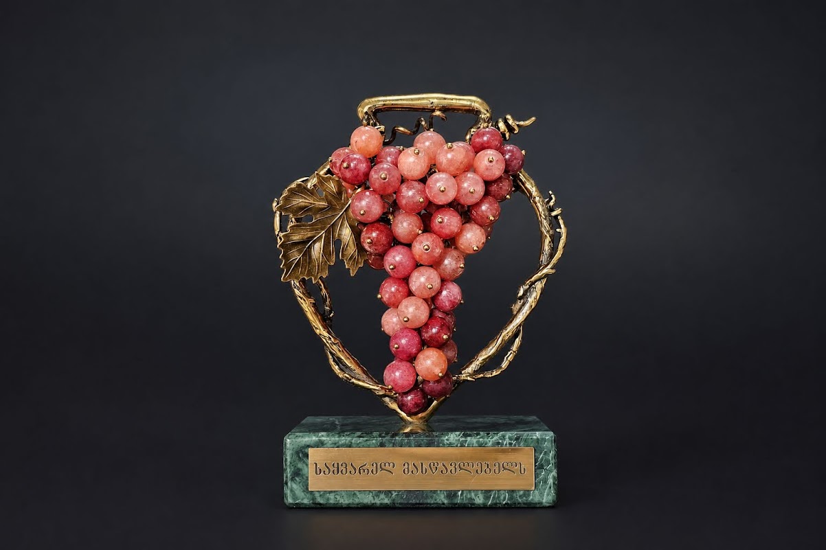 Bronze souvenir "Kvevri and Grape"