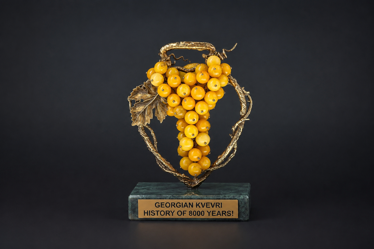 Bronze souvenir "Kvevri and Grape"